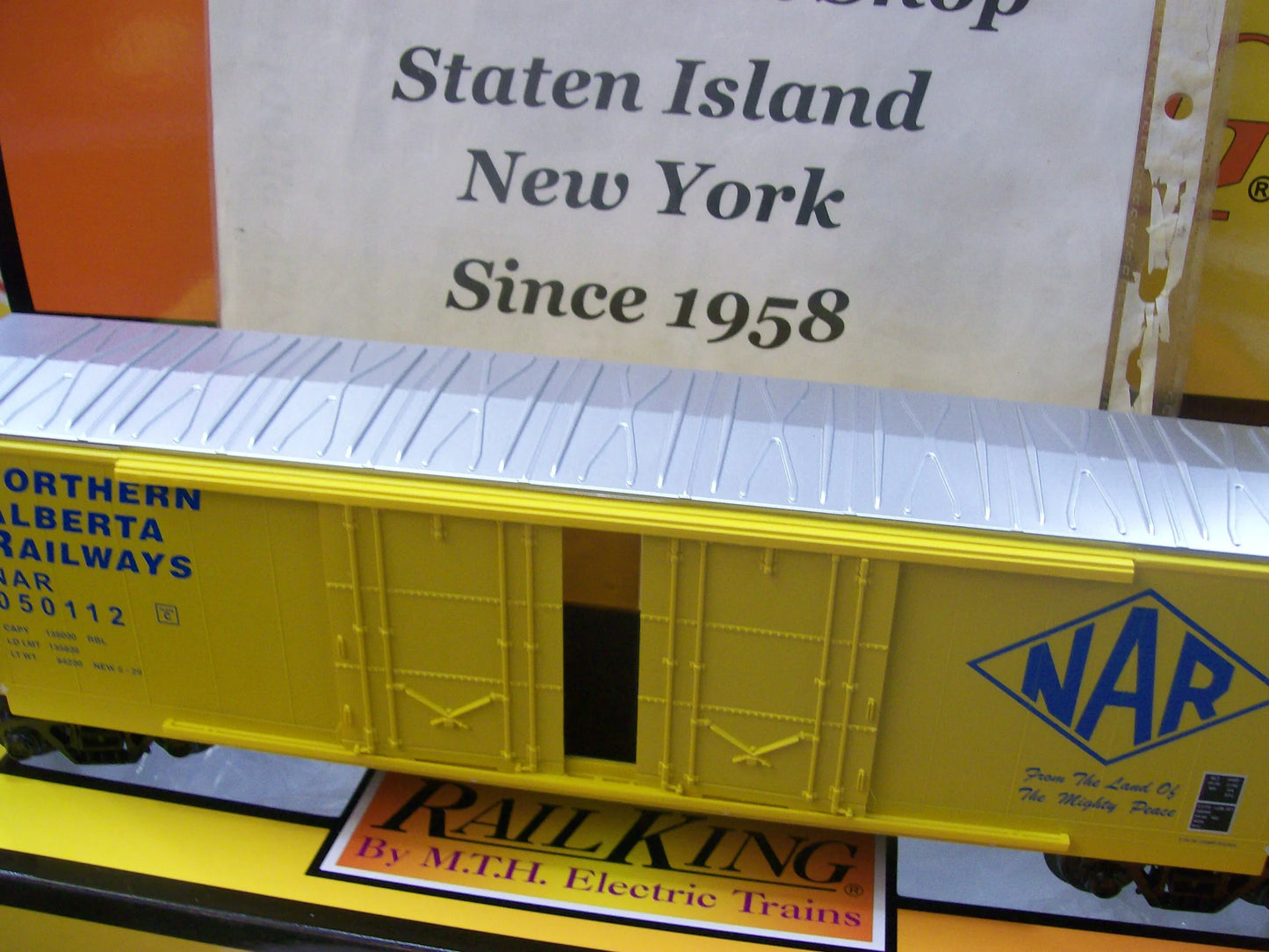 MTH Exclusive CUSTOM RUN  Northern Alberta Railways 50’ Double Door Plugged Boxcar RD # 050112