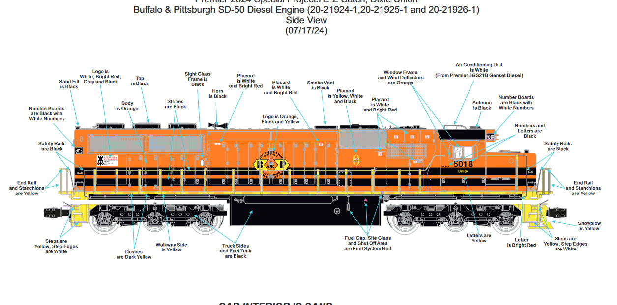 Sold Out ( Custom Run ) Buffalo & Pittsburgh MTH SD-50 Premier O Scale # 5019