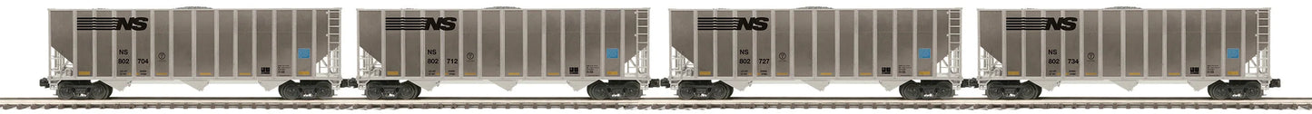 ETA Spring 2025 MTH Premier # 20-92390 ( 4-Car)  Coke Hopper Car Set - Norfolk Southern (Plated)