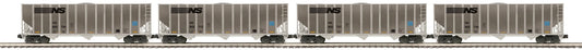 ETA Spring 2025 MTH Premier # 20-92390 ( 4-Car)  Coke Hopper Car Set - Norfolk Southern (Plated)