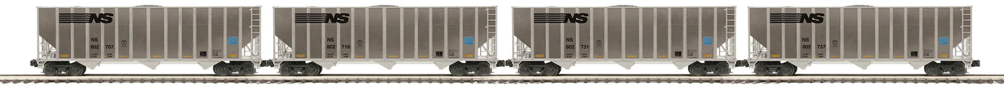 ETA Late Spring 2025 MTH Premier # 20-92391 ( 4-Car)  Coke Hopper Car Set - Norfolk Southern (Plated)