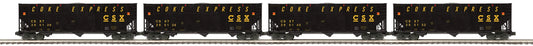 ETA Late Spring 2025 MTH Premier # 20-92394 ( 4-Car) CSX O Scale Coke Hopper Car Set