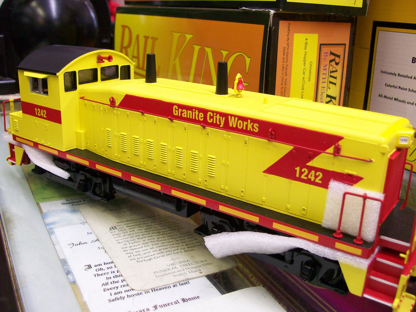 E-Z CATCH MTH CUSTOM GRANITE CITY WORK SW1200 RAILKING CAB # 1242