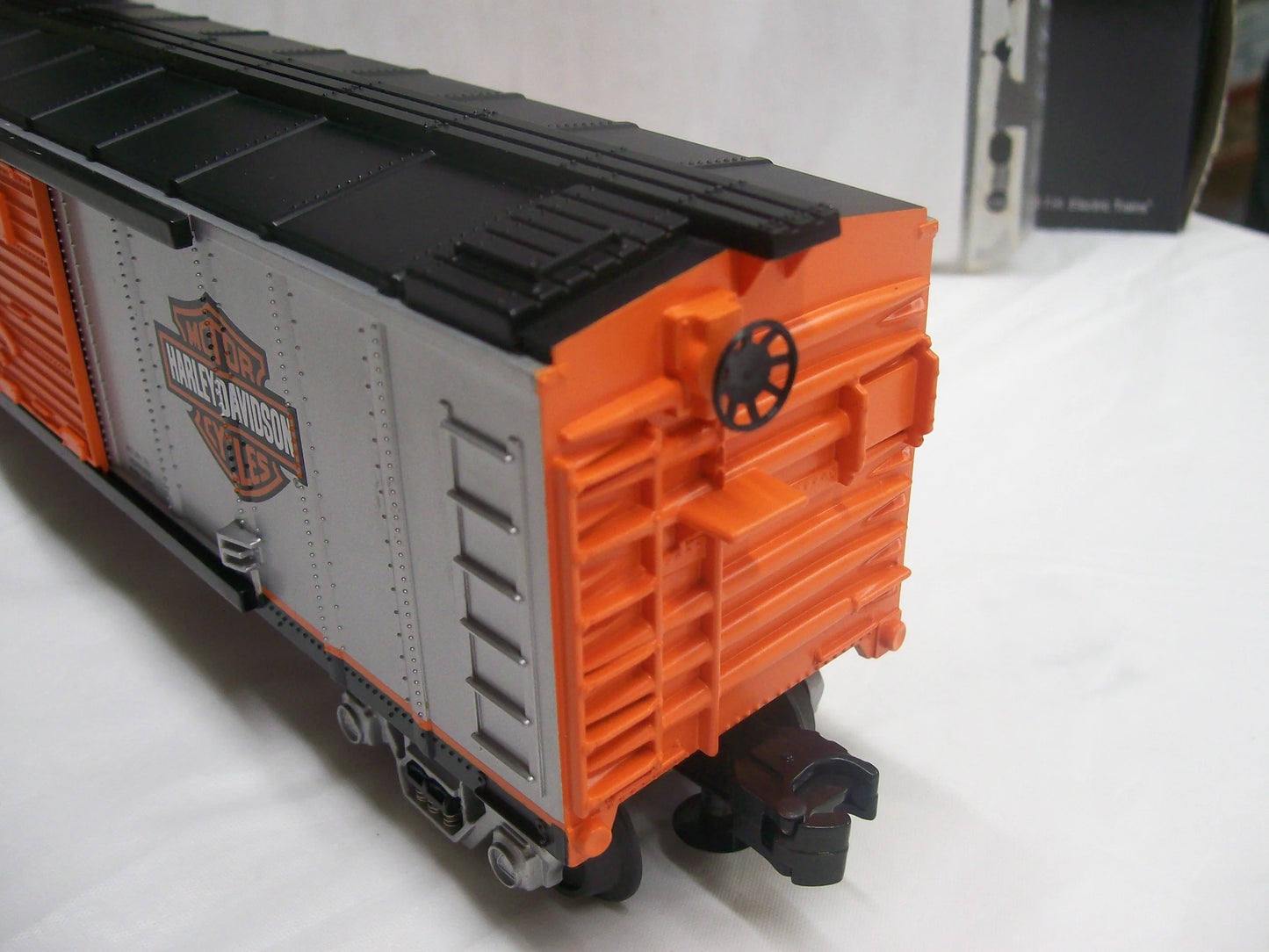 Brand New MTH # 30-4120-A Railking O Gauge ( Harley Davidson Single door Box Car ) Rd # 1947-48