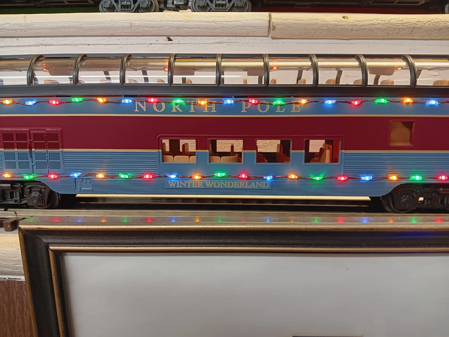 In Stock MTH Railking North Pole 60’ Streamlined Full-Length Vista Dome Car w/LED Lights