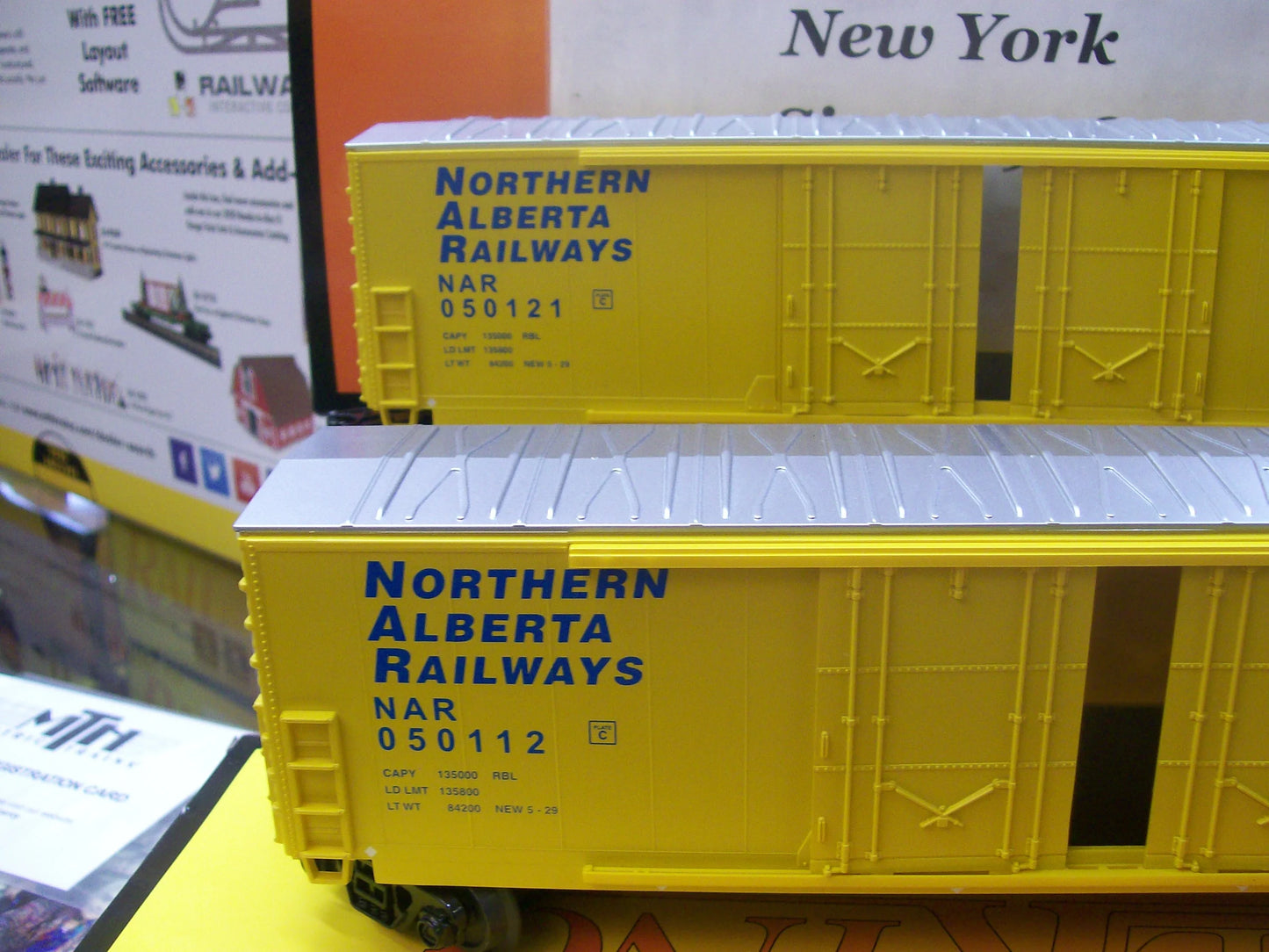 Exclusive ( TWO PACK ) 50’ Double Door Plugged Boxcars Northern Alberta Railways O Gauge