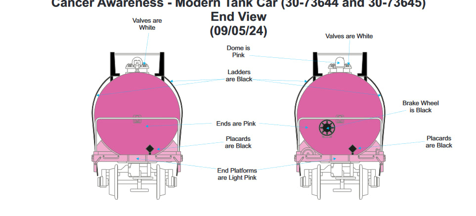 ETA ( Spring of 2025 ) E-Z Catch Custom Cancer Awareness MTH Railking Cure 1 Modern Tank Car