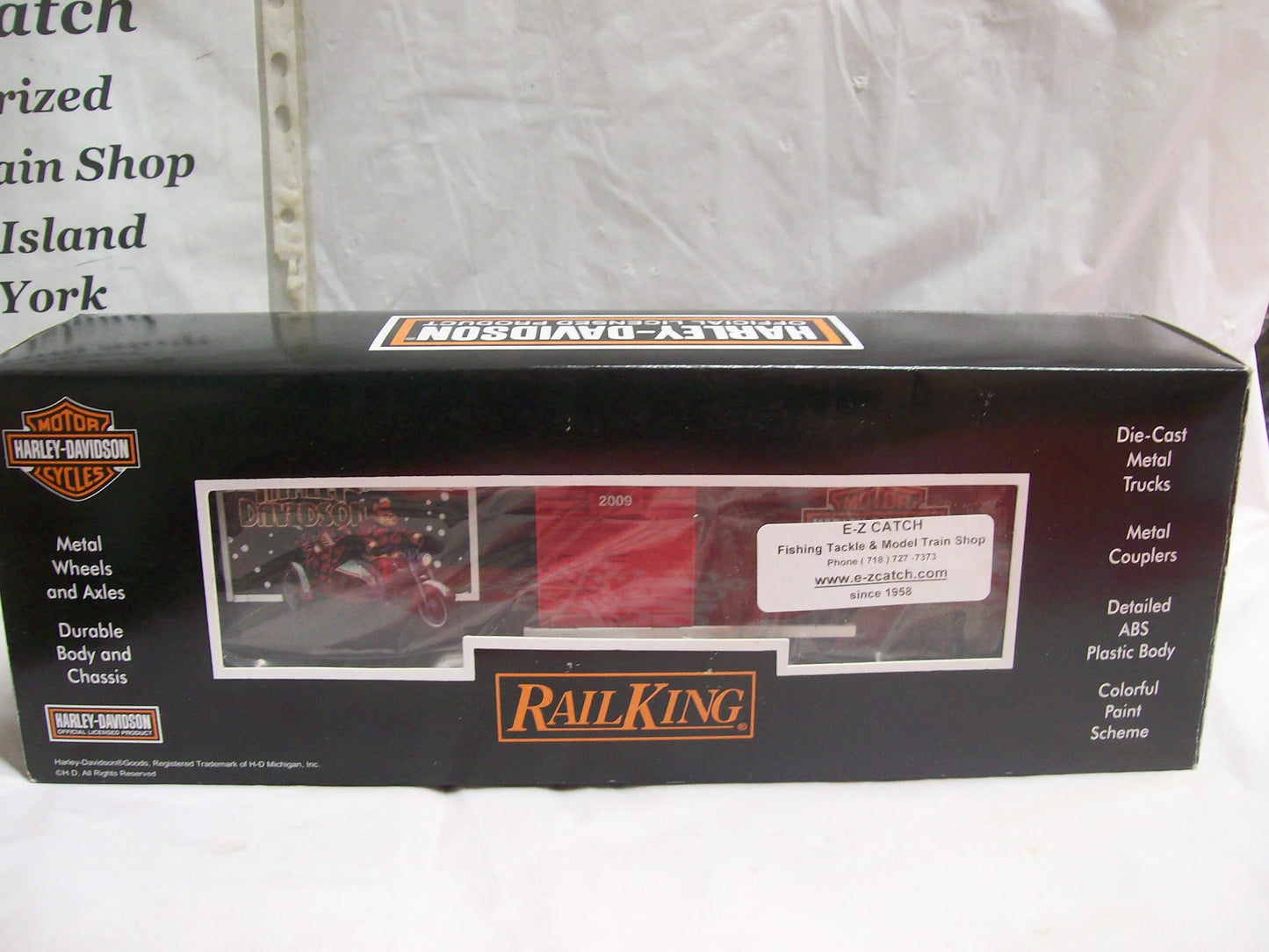 MTH RAILKING # 30-74544 Box Car - Harley-Davidson (Merry Christmas) Car No. 2009