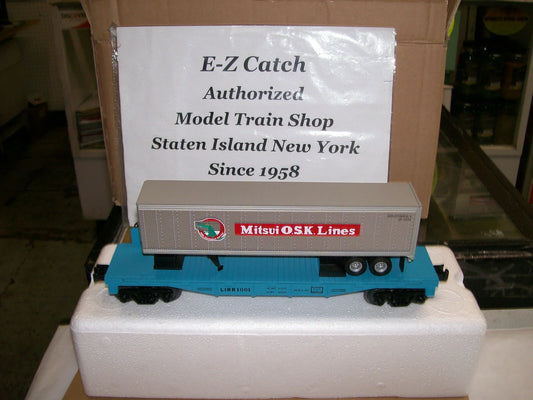 MTH # 30-76586 ( O Gauge ) RailKing LONG ISLAND FLAT CAR w/Removable Trailer Rd 1001