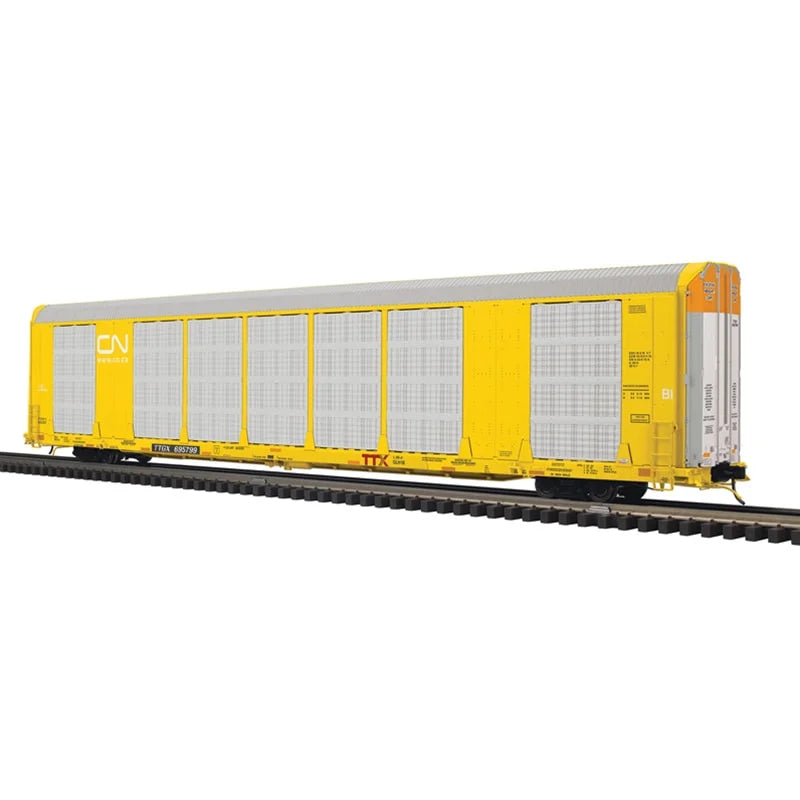 ETA Late Spring 2025 Atlas O #3001496 O GUNDERSON MULTI-MAX AUTO RACK CN-GTW (4 Road numbers to choose ) #695799, #695790, #695787, #695768 (YELLOW/SILVER) - 3RL