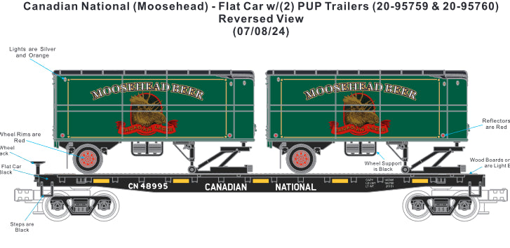 ETA Spring 2025 Canadian National Flat with Moosehead Beer Pup Trailers Rd # 48995