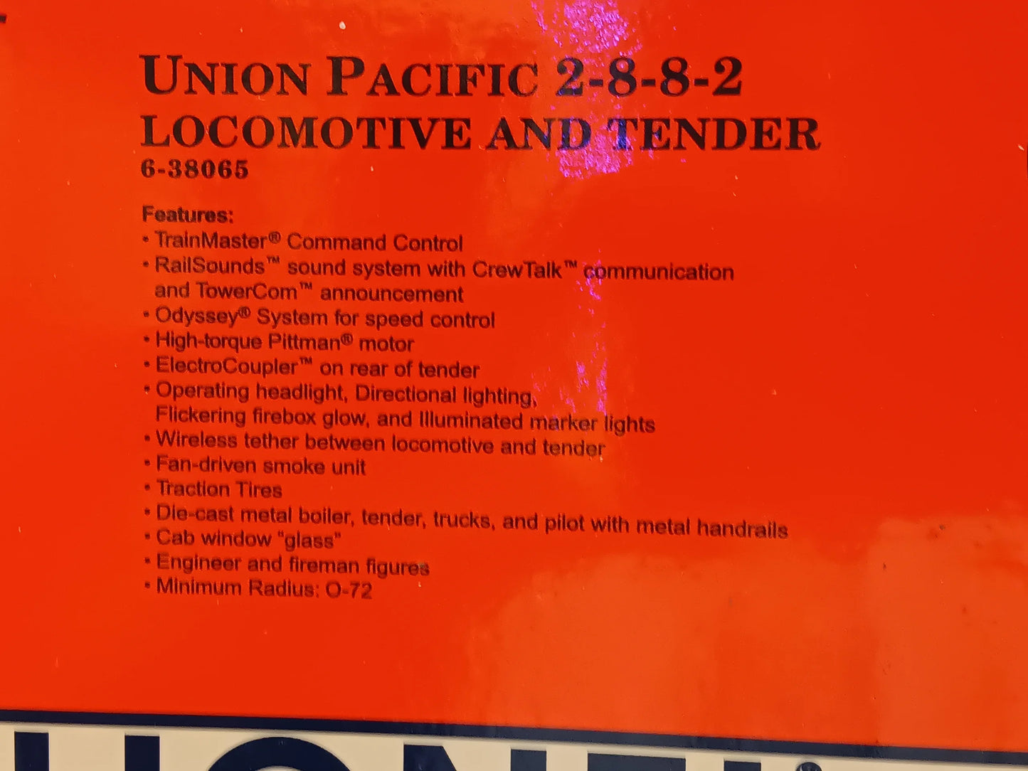 Lionel O Scale # 6-38065 Brand New Union Pacific TMCC USRA 2-8-8-2 Locomotive Cab # 3672