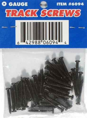 Atlas O Track Stock # 6094 ( #4) 3/4" O Gauge Black Track Screws (Pack of 48) O Gauge