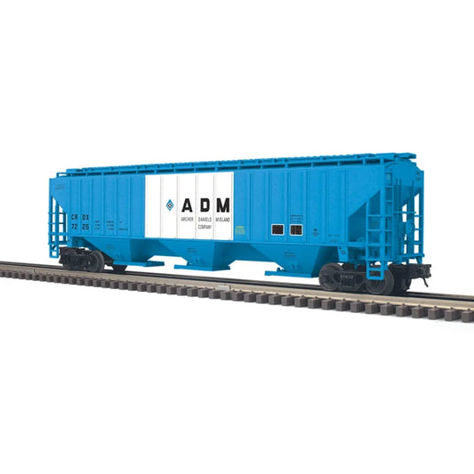 ( Eta is Spring 2025 ) Atlas O # 2001637 ( Sold Each )Trainman PS-4750 COVERED HOPPER ADM ( Two Road #7225, #7234 (BLUE/WHITE) - 3RL