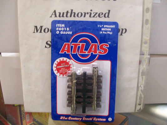 Brand New Atlas O # 6015 ( 1-1/4" ) Pack of Four Solid Rail Straight Sections 3-Rail