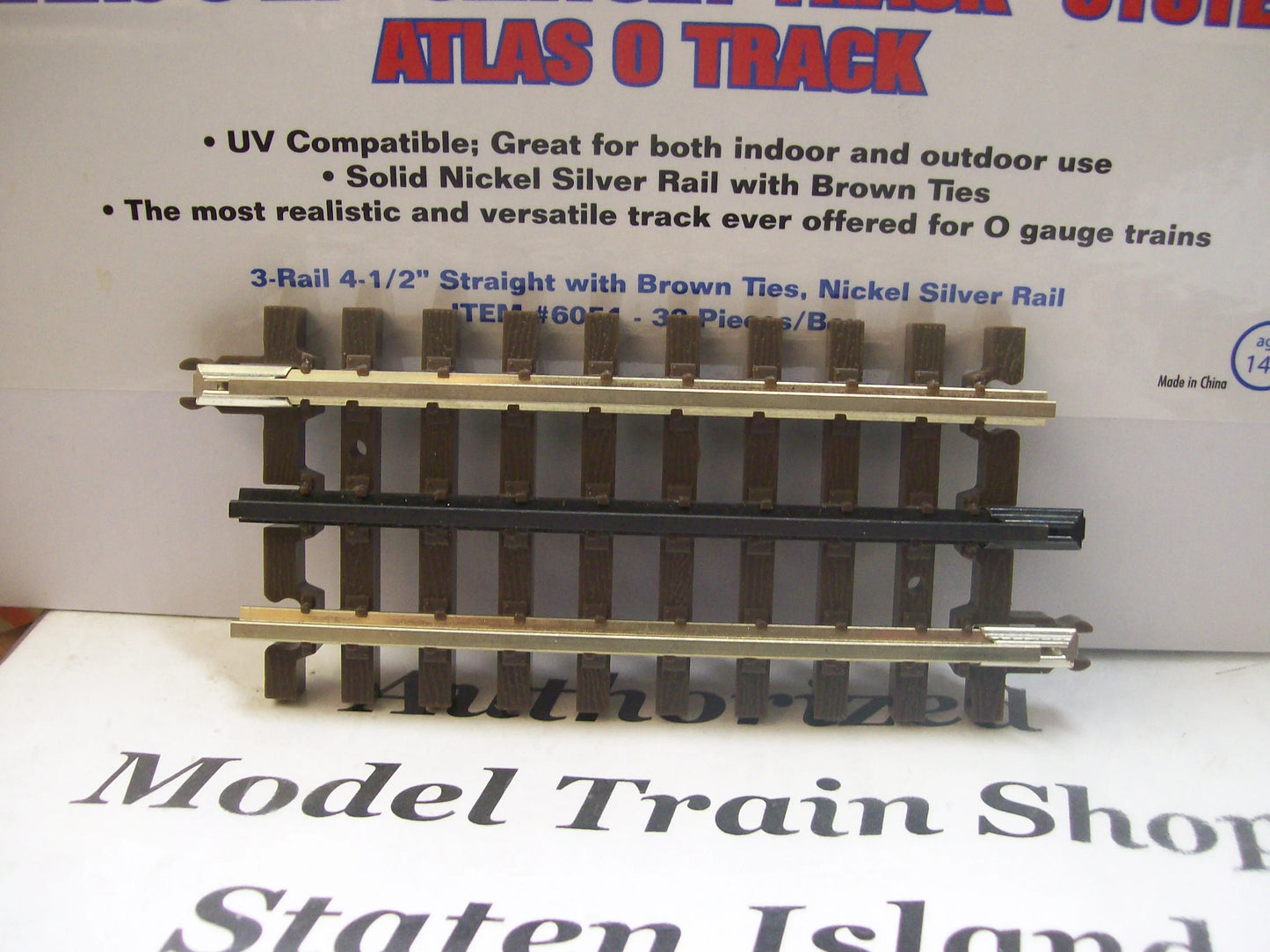 Atlas O Gauge # 6051 ( 4-1/2")  Straight Track O Scale Nickel Silver ( Sold Each )