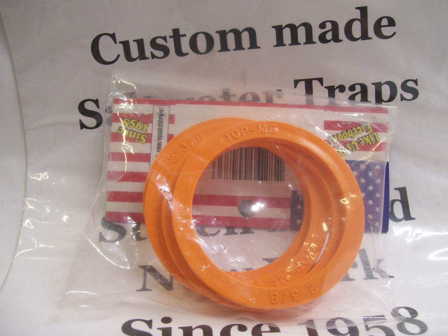 E-Z Catch # CR238-4 Orange Crab Pot & Crab Trap Cull Rings 4pk USA Made Sz 2-3/8