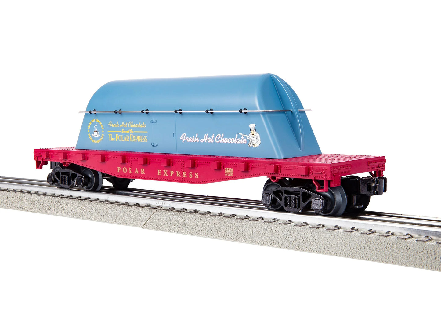 Lionel Brand NEW Release POLAR EXPRESS™ Flatcar with Hot Cocoa Container # 2328290