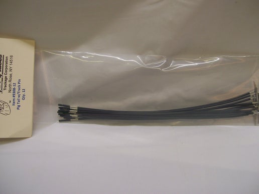 Gar Graves # 930B-12 ( Pack of 12 ) 8 Inch Black Pig Tails with Track Pin..