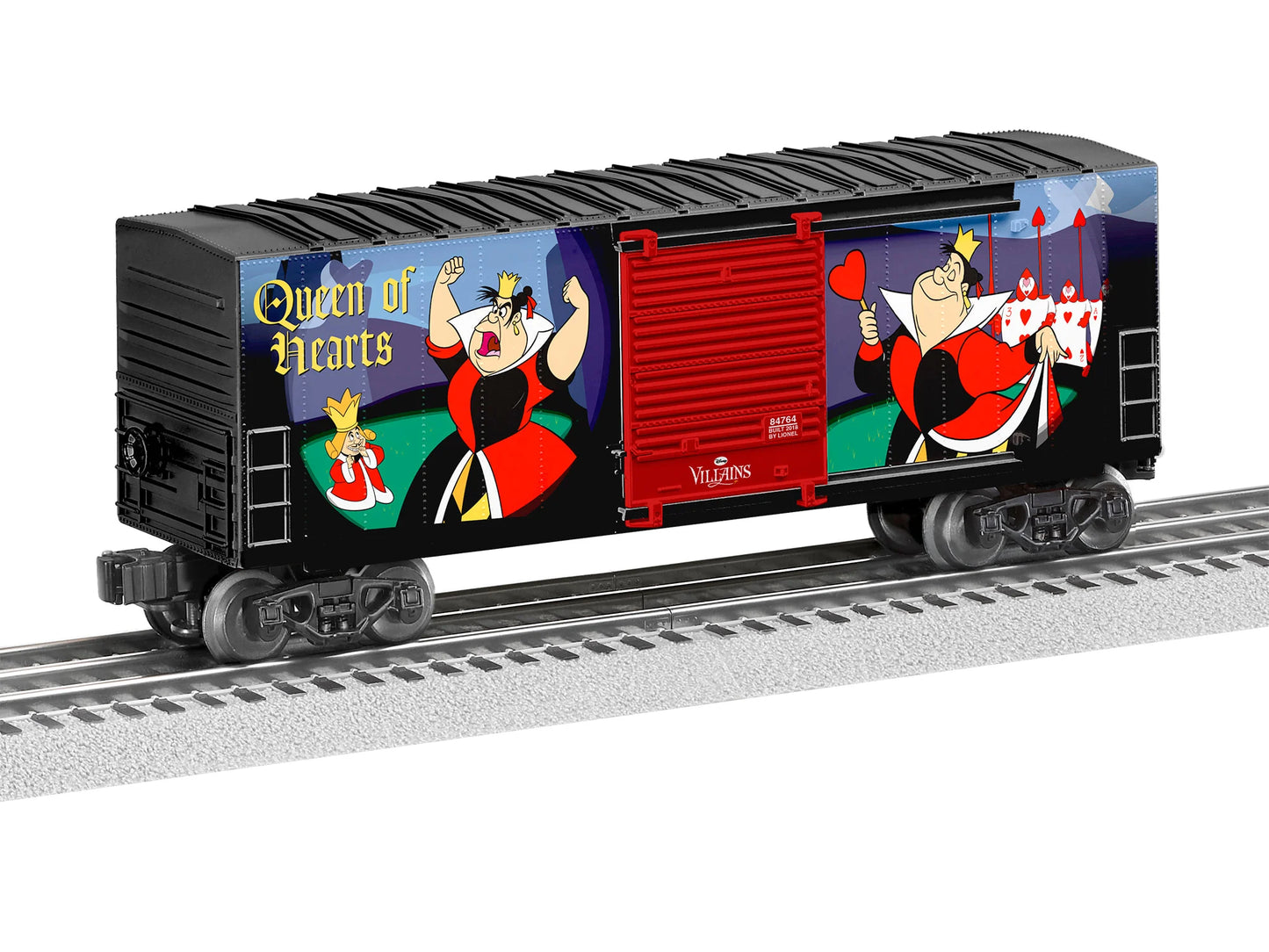 LIONEL # 6-84764 ( O GAUGE )  Queen of Hearts Disney Villains Hi-Cube Boxcar