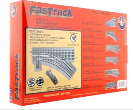 Lionel 6-81253 FASTRACK O31 REMOTE/COMMAND SWITCH - RIGHT HAND