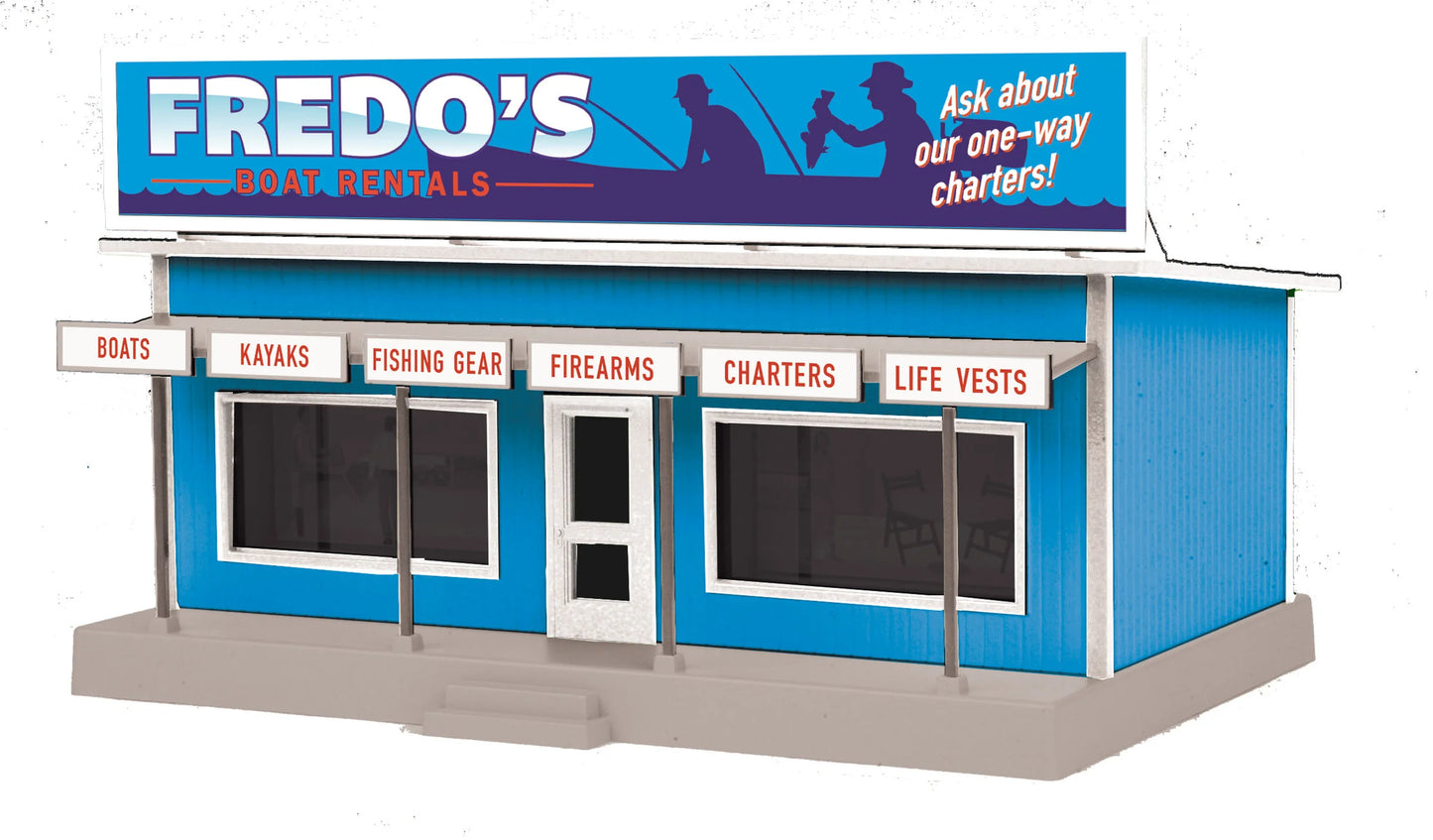 MTH Railking # 30-90629 Road Side Stand - Fredo’s Boat Rental ( O Gauge )