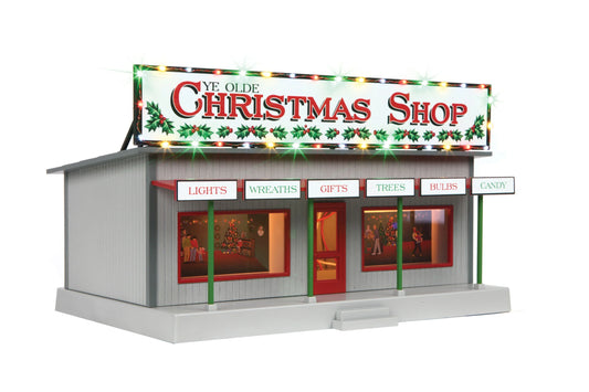 MTH Railking # 30-90637 Road Side Stand w/Operating Christmas Lights - Ye Old Christmas Shop