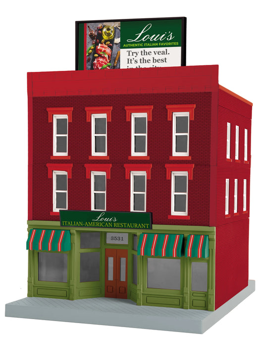 MTH Railking # 30-90657 ( 3-Story City Building )  - Louie’s Italian-American Restaurant