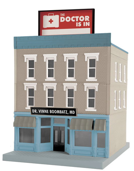 MTH Railking # 30-9066 ( 3-Story City Building - Dr. Vinnie Boombatz, MD )