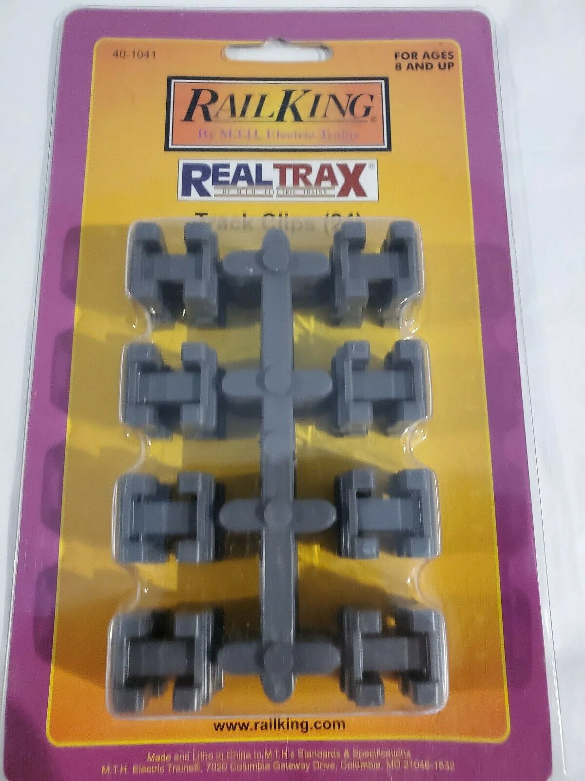 MTH # 40-1041 ( O Gauge ) RealTrax Plastic track Clips ( Pack of 24 )