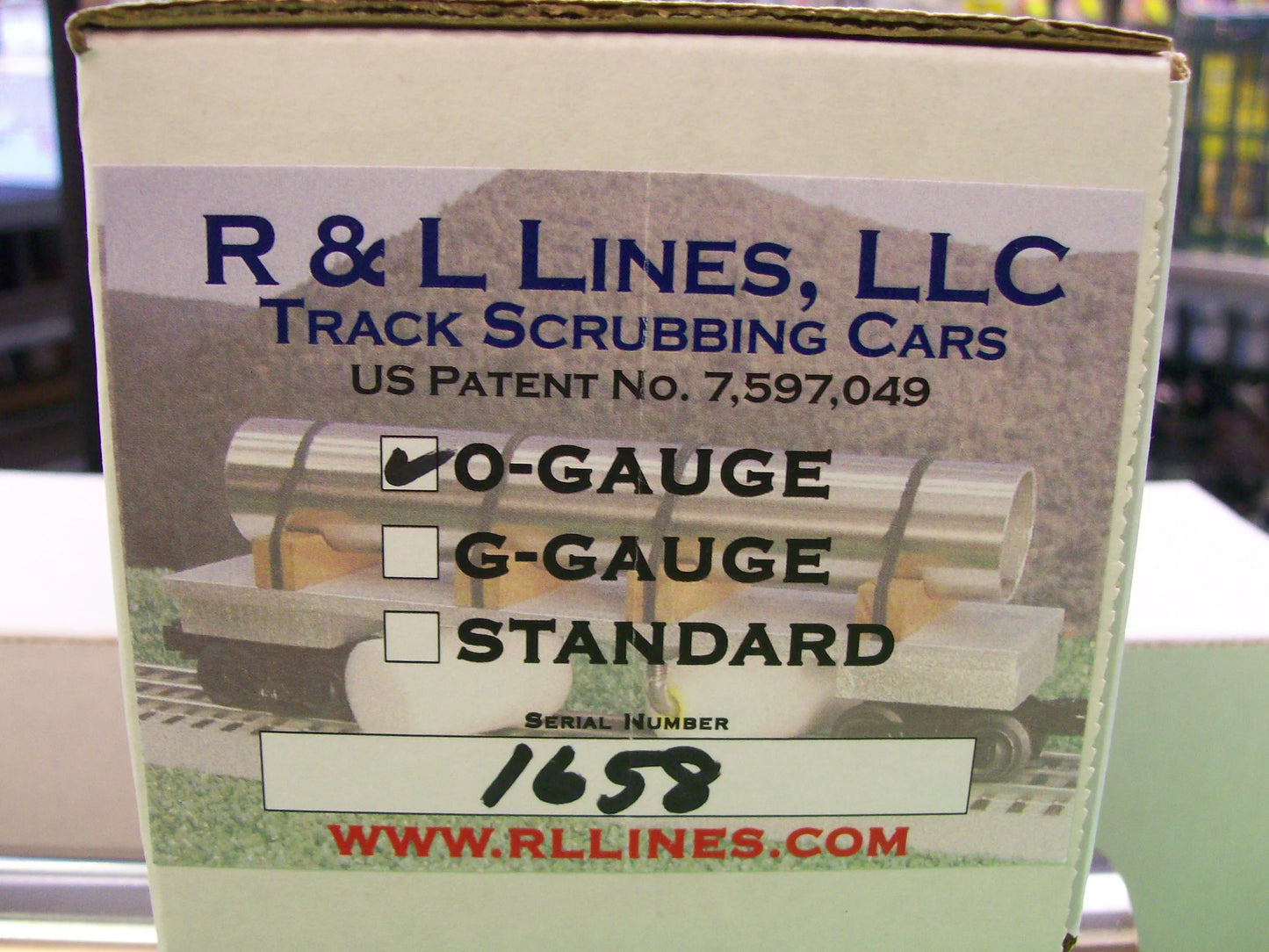 O Gauge Metal Track Cleaning & Scrubbing Car ( R & L Lines) USA Made w/ Rollers