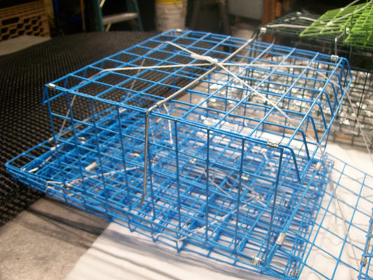 3-Pack E-Z Catch # P-1002-Blue  Fold-A-Way Premium Quality USA Made Two Door Blue Crab Trap