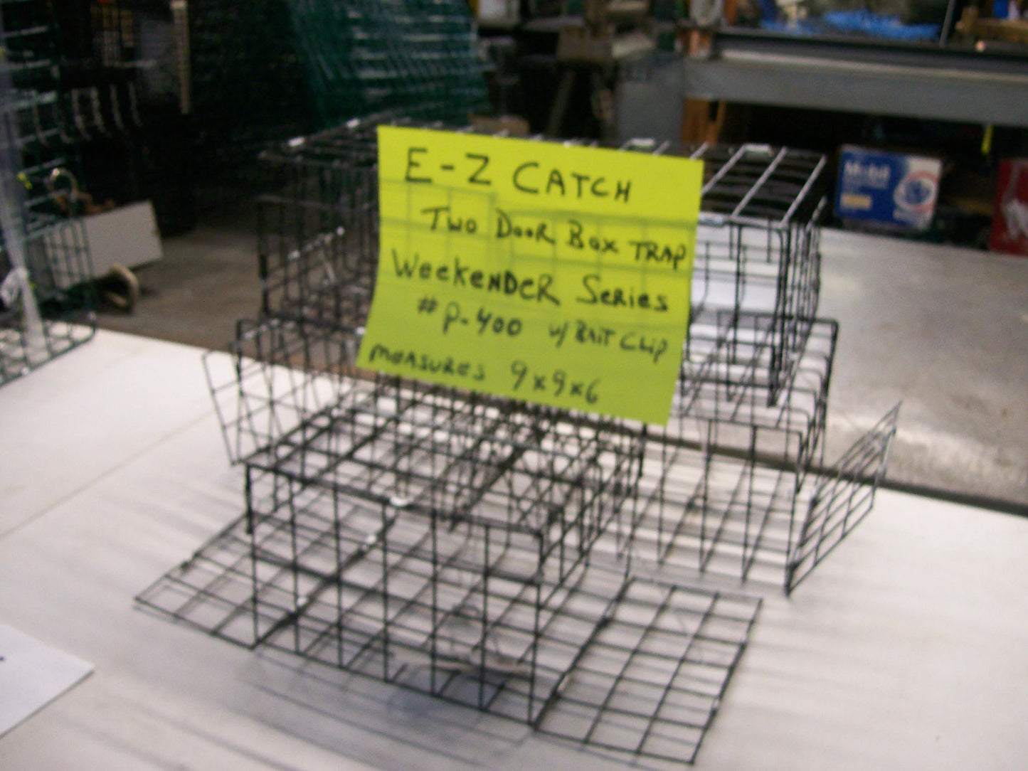 E-Z Catch # P-400-B ( FIVE-PACK ) 2-Door Weekender Series Crab Trap with Bait Clip ( Black )