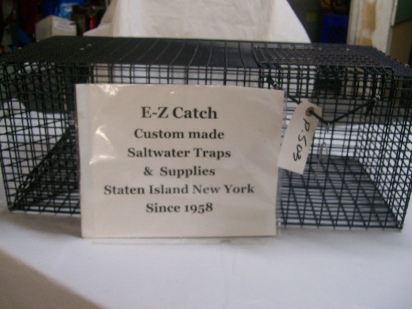 E-Z Catch # P-503-M Custom Hand Made Commercial 30 inch Two Funnel Eel Pot with Bait Bag