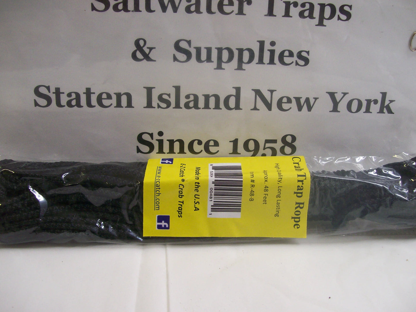 E-Z Catch # R-48-B ( Hanked ) Black Super Soft 48 Foot Crab Trap or Chum Pot Rope..