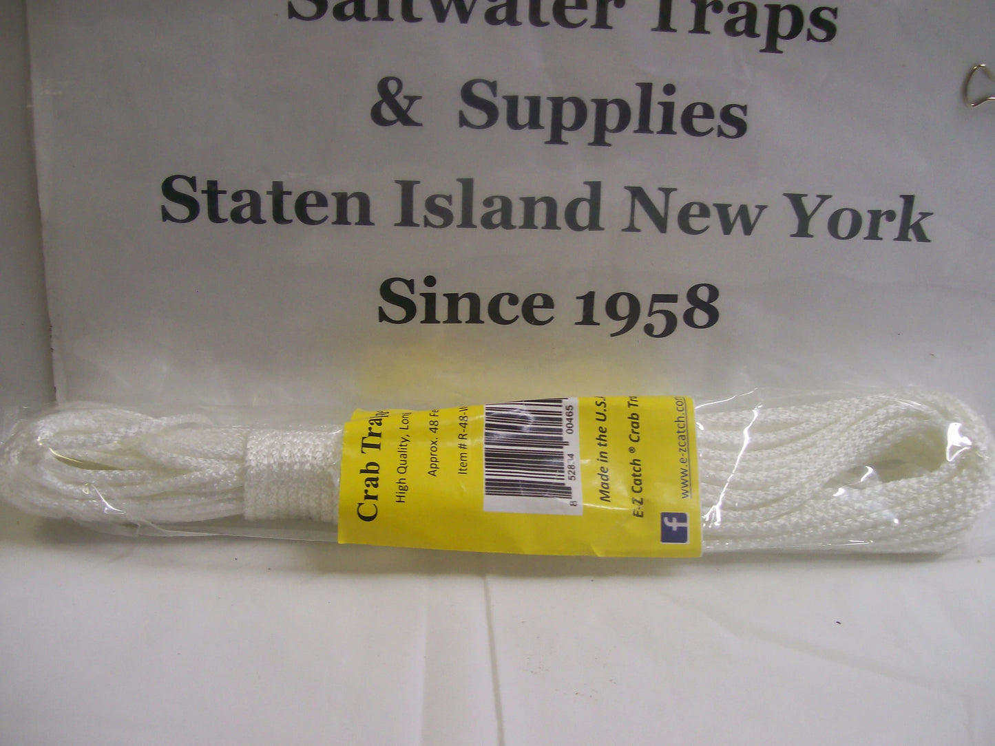 E-Z Catch # R-48-W ( Hanked ) White Super Soft 48 Foot Crab Trap or Chum Pot Rope..