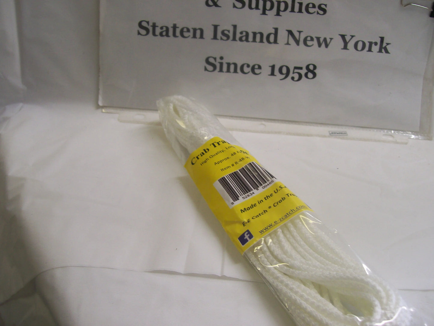 E-Z Catch # R-48-W ( Hanked ) White Super Soft 48 Foot Crab Trap or Chum Pot Rope..