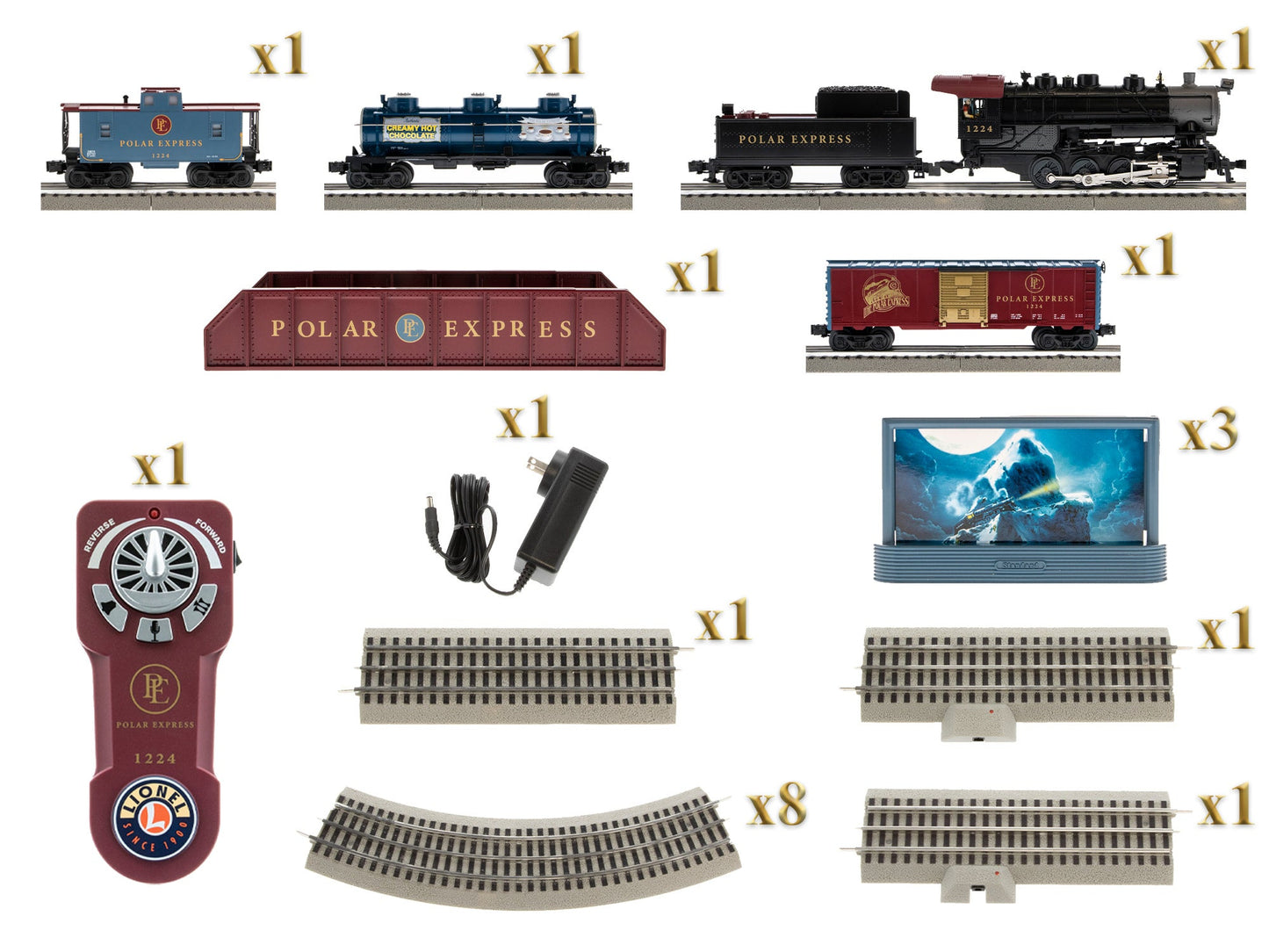 Lionel # 2123070 ( O Gauge ) THE POLAR EXPRESS™ Freight LionChief Steam Set w/ Remote