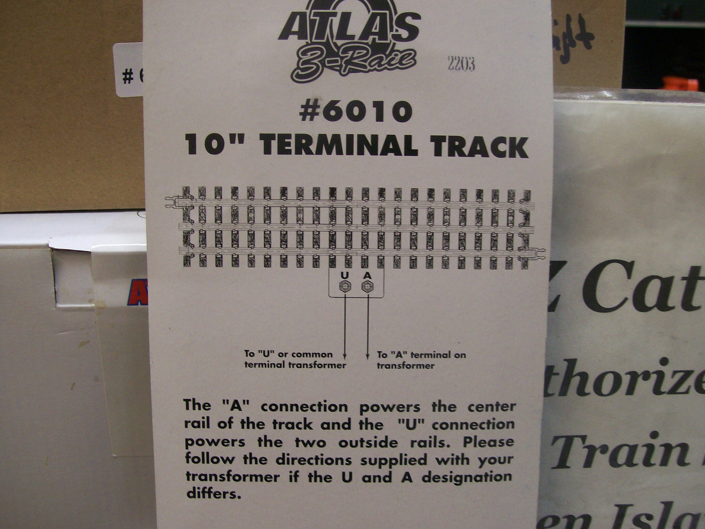 Atlas O # 6010 Terminal Track 10 inch w/ Wires Solid Nickel Rail ( 3-Rail)