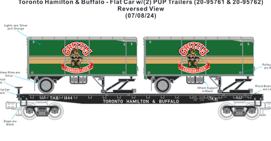 ETA April 2025 Custom Toranto Hamilton & Buffalo Flatcar w/ Grizzly Beer Pup # 1899